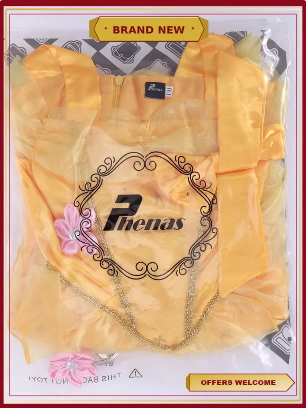 Girls Princess Costume Off Shoulder Dress with Accessories